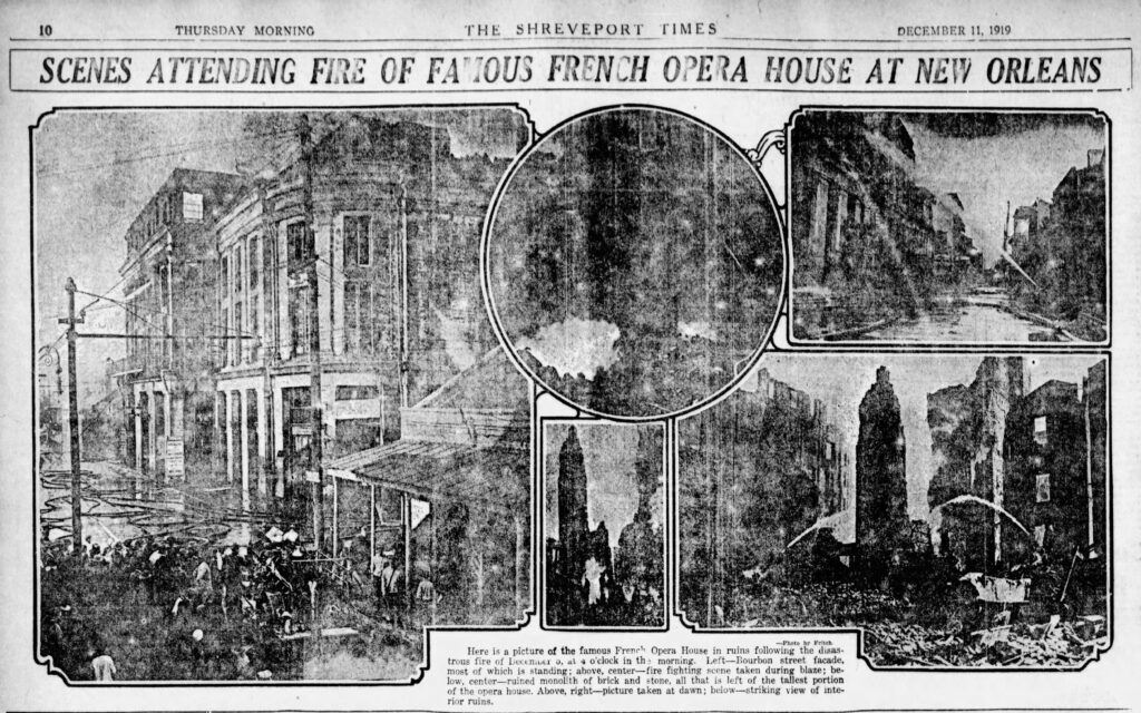 Scenes Attending Fire of Famous French Opera House at New Orleans