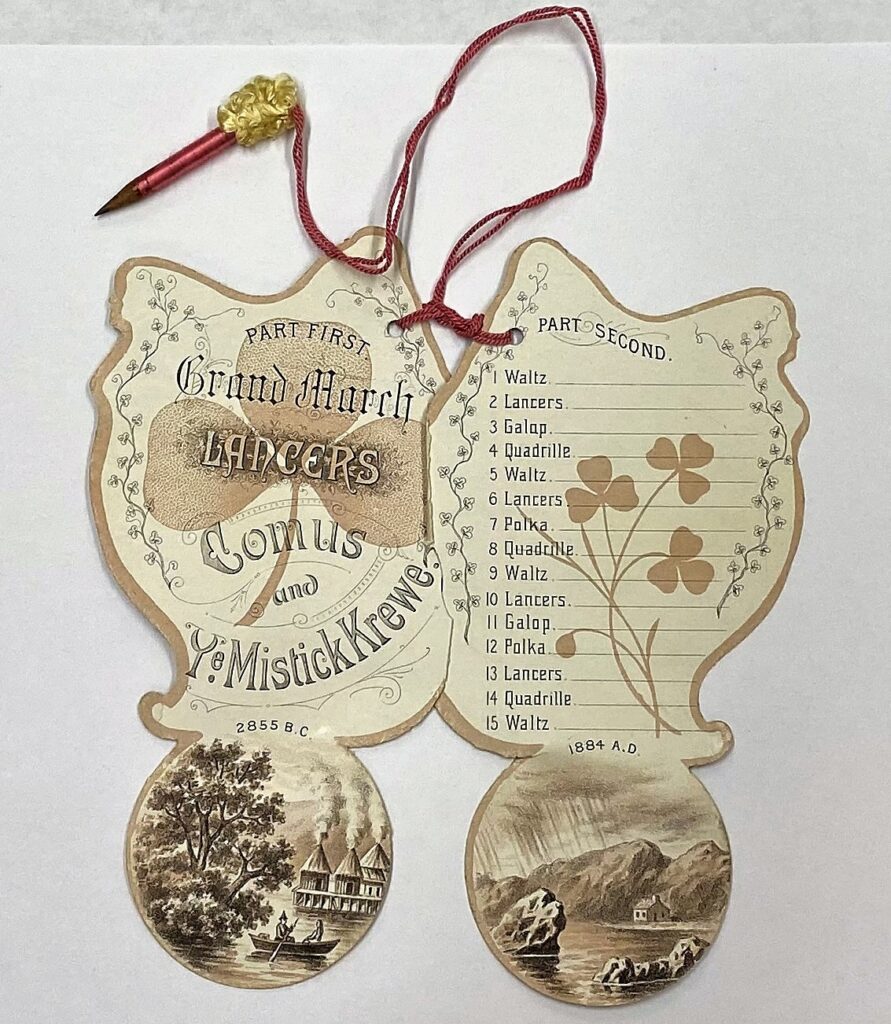 Krewe of Comus 1884 Dance Card